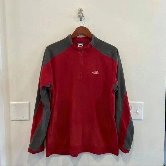 The north face fleece half zip pullover sweatshirt jacket in size large tnf - Picture 1 of 7